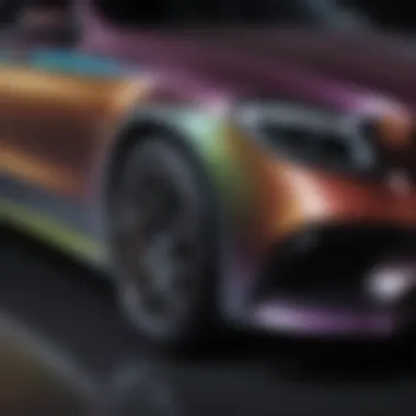 The Magic of Color-Shifting Paint Close-up of Mercedes paint shifting colors under different lights