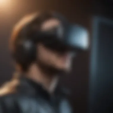 Virtual reality headset showcasing immersive gaming experience