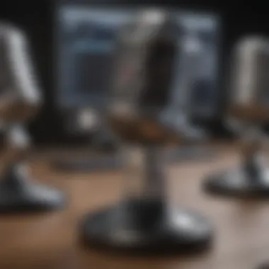 A visual comparison of different types of dictation software available for computers.