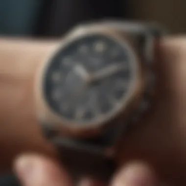 Close-up of Fossil smartwatch features