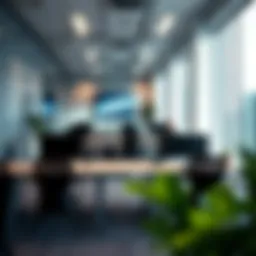 Modern office setup with mesh WiFi network