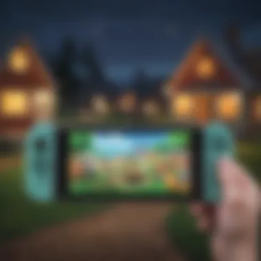 Close-up of Animal Crossing gameplay on Nintendo Switch