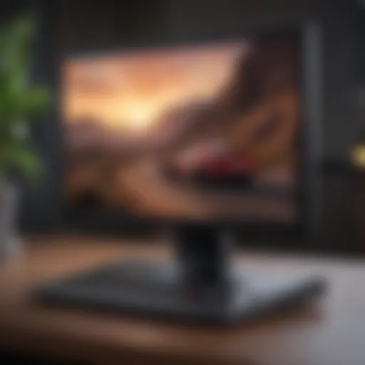 Close-up of a portable gaming monitor showcasing its sleek design and vibrant display.