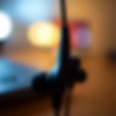 Close-up of earphones emphasizing sound quality