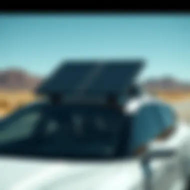 The innovative solar panels on the car's roof