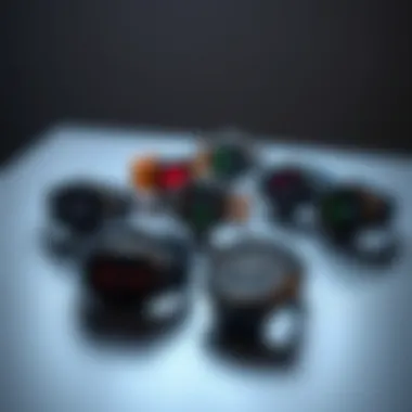 Diverse Heart Rate Monitoring Devices An array of heart rate monitoring devices on a sleek surface