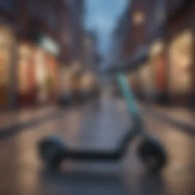 High-performance electric scooter on urban street