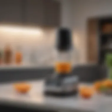 Sleek Modern Blender for Budget-Conscious Consumers Modern blender with sleek design in a kitchen setting