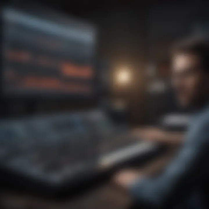 Illustration depicting audio editing in a professional setting