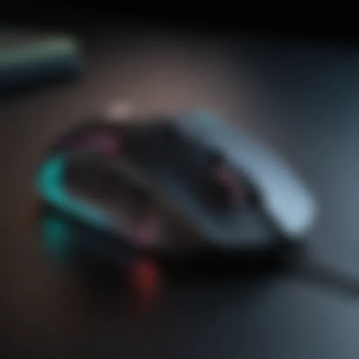 A sleek gaming wireless mouse showcasing customizable RGB lighting