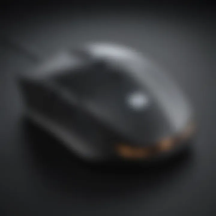 Close-up of advanced sensor technology in a gaming wireless mouse