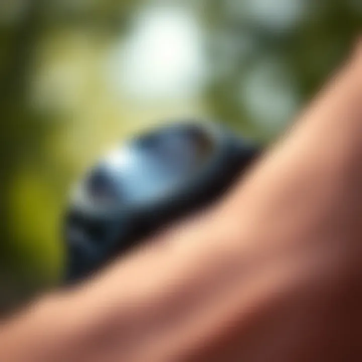 Close-up of Garmin Instinct 2 Solar solar charging feature