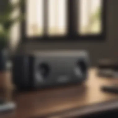 Sleek Harman Kardon smart speaker on modern desk