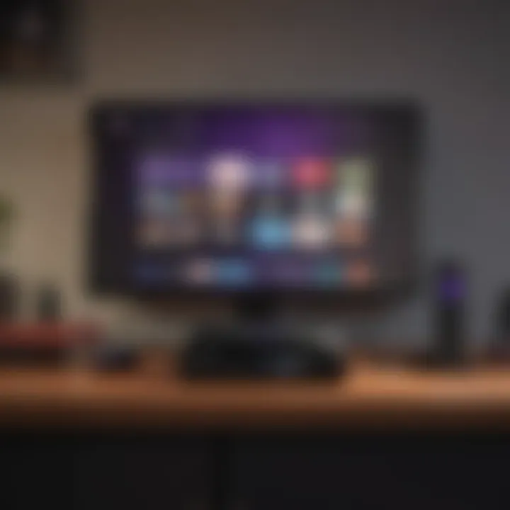 Roku device connected to a television