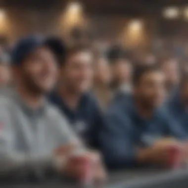 A diverse group of friends enjoying a Patriots game together.