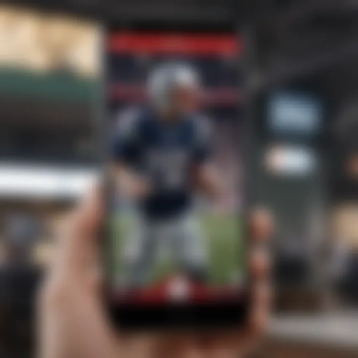 A close-up of a mobile app displaying Patriots game information.