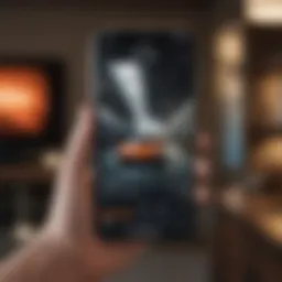 An iPhone displaying a streaming app interface