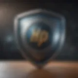 Shield with HP logo