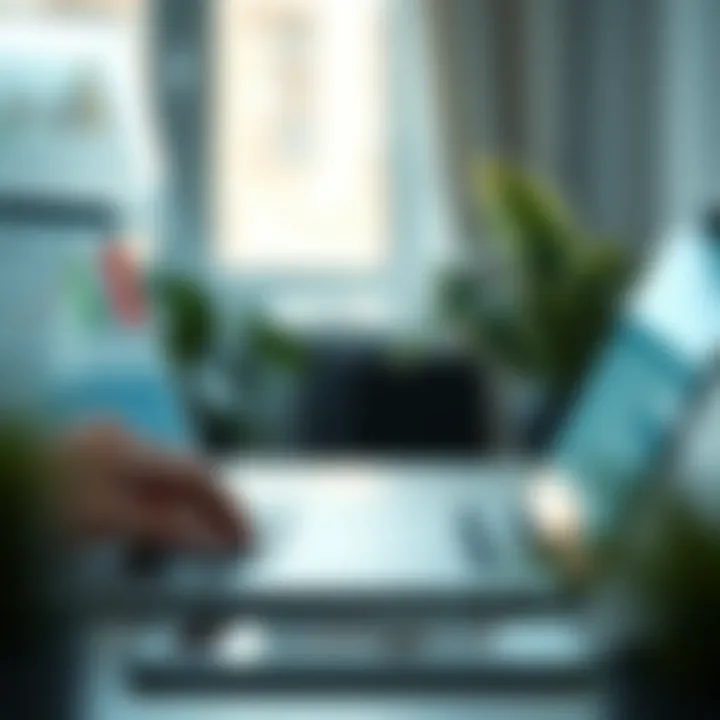 Analyzing Financial Data and Insights User analyzing financial data and budget insights on a laptop