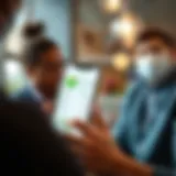 User engaging with a finance management app on a smartphone