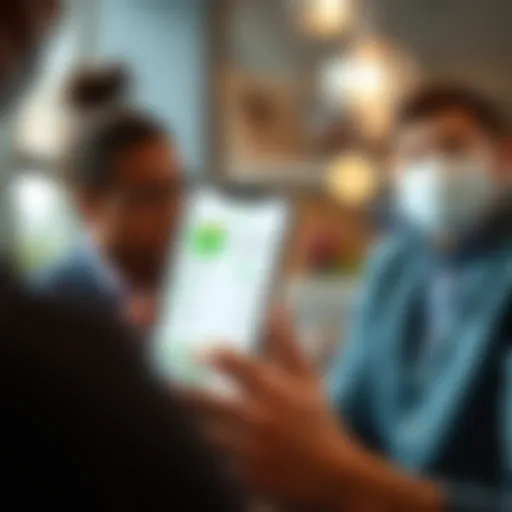 User engaging with a finance management app on a smartphone