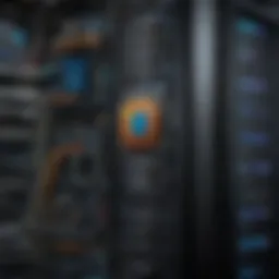 Visual representation of cybersecurity layers on a server
