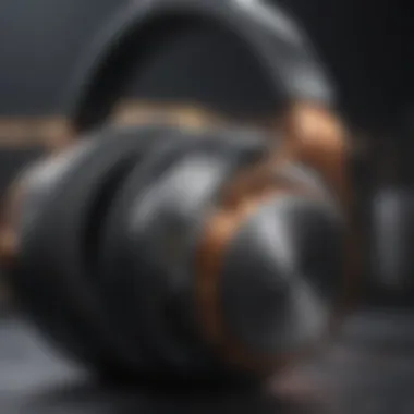 Close-up of Creative Labs headphones highlighting advanced technology