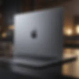 Sleek design of the Apple MacBook showcasing its premium build.