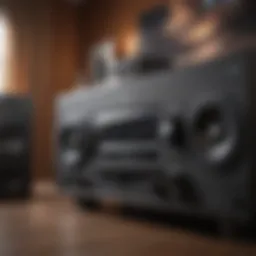 High-end home audio system showcasing speakers and amplifiers