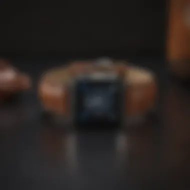 Elegant Apple Watch Featuring Premium Leather Band Luxurious Apple Watch with leather band