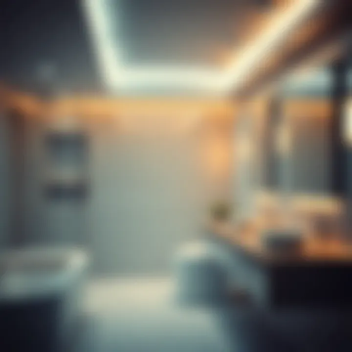 Ambient lighting in a luxury bathroom setting.