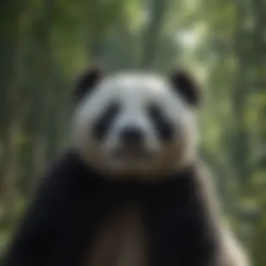 Majestic Panda Av Roaming Through Bamboo Forest