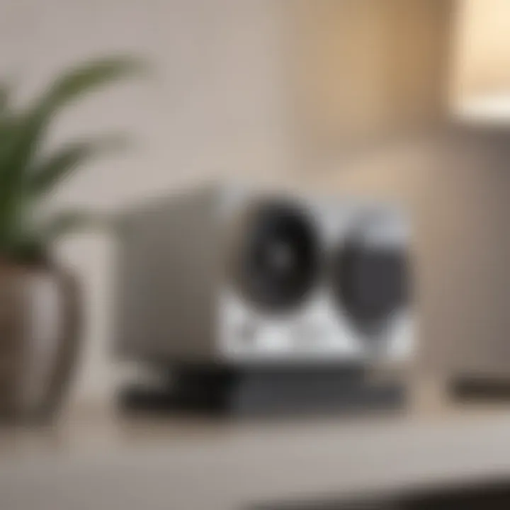 Sleek and Stylish Speaker on Modern Shelf