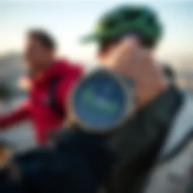 Fitness Tracking Features of Mont Blanc Summit 2 Mont Blanc Summit 2 smartwatch displaying its fitness tracking features during an outdoor activity.