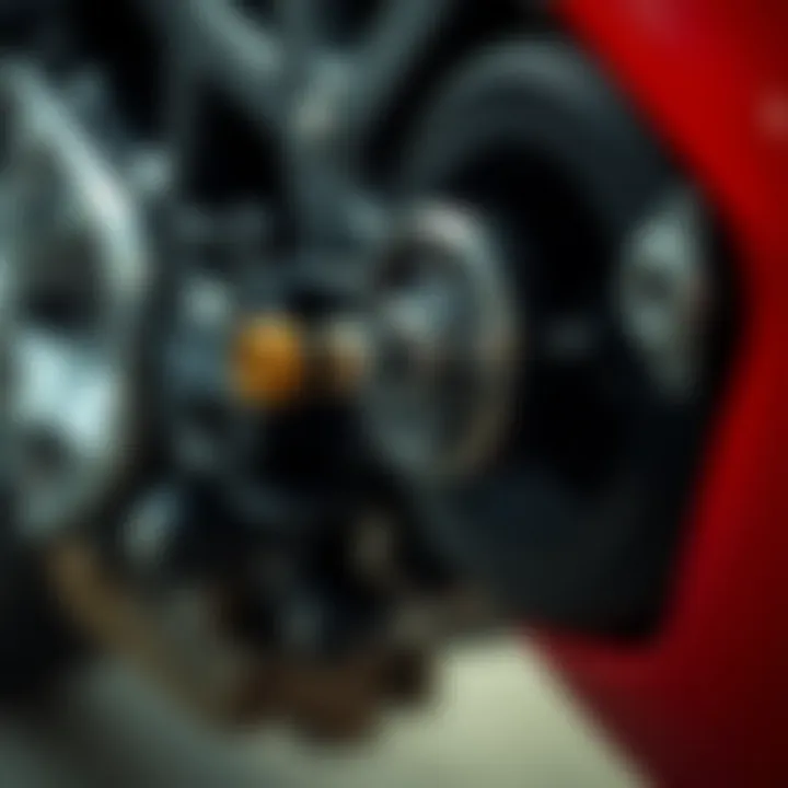 Detailed View of a Lock Mechanism Close-up of a motorcycle security chain lock mechanism