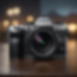 Close-up of a mirrorless camera showcasing advanced features
