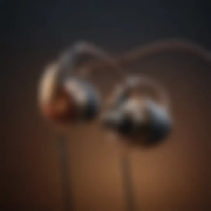 High-quality in-ear headphones showcasing sound isolation features