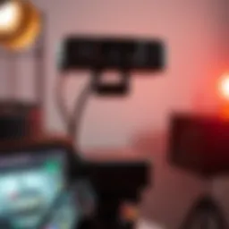 High-quality webcam setup with professional lighting