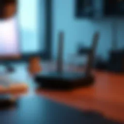 Wireless network adaptor on a desk