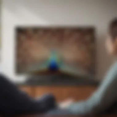 Illustration of User Watching Peacock TV on Television