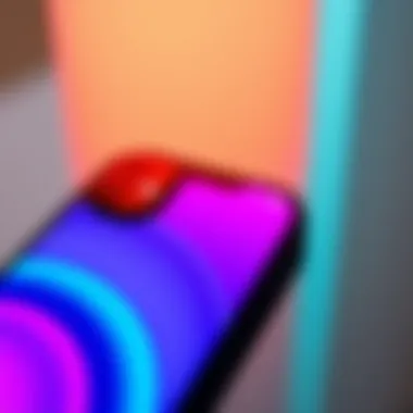 Close-up of Phone 13 Mini's vibrant display highlighting color accuracy.