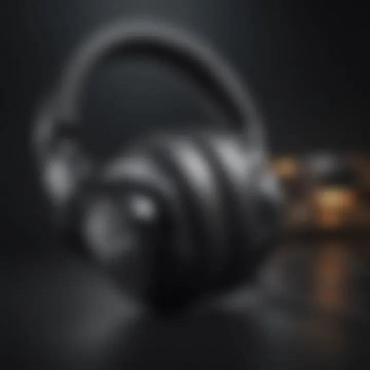 Close-up of advanced noise-cancelling technology in headphones