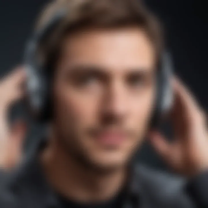 User experiencing heightened focus with noise-cancelling headphones