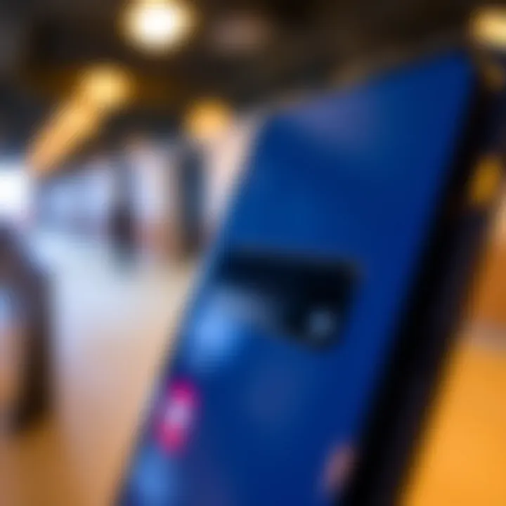 Close-up of the Samsung Galaxy F series display highlights