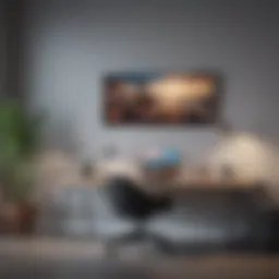 Sleek Samsung TV and monitor setup in a modern workspace