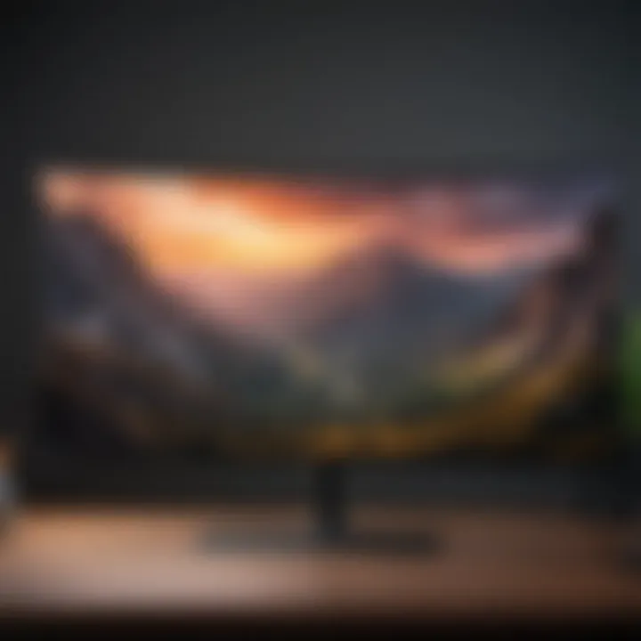 Side view highlighting the sleek design of the Samsung ultrawide monitor