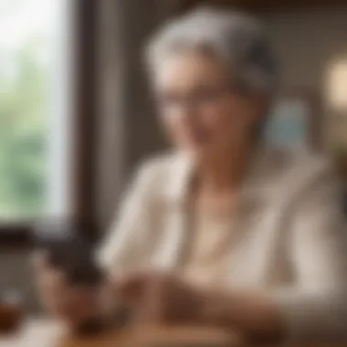 Senior woman enjoying seamless Verizon connectivity