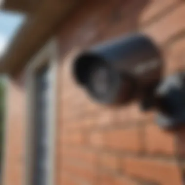 Close-up view of a motion detection feature in an outdoor security camera