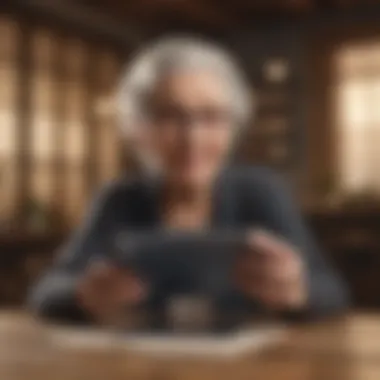 An elderly person enjoying video calls on a tablet, enhancing social connectivity