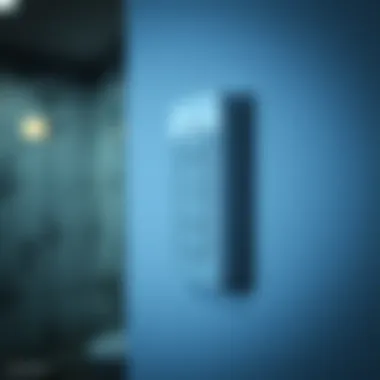 Close-up of a smart light switch with a touch interface.